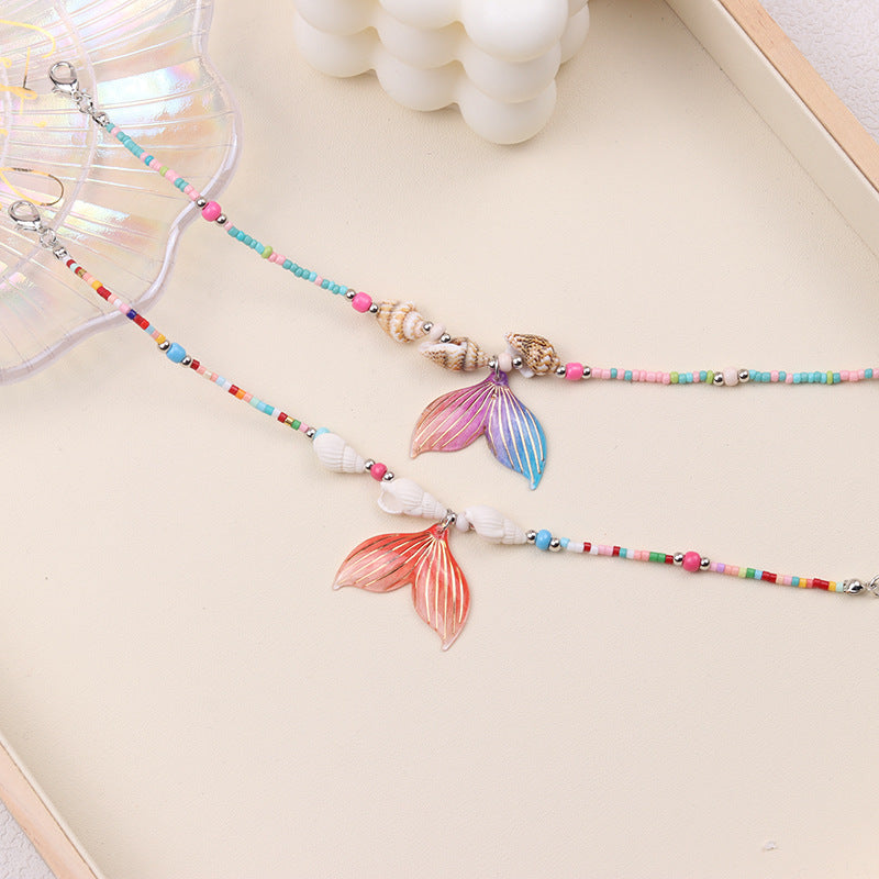 Beach Color Conch Fishtail Fashion Anklet