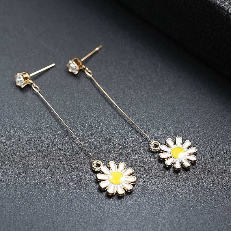 Summer Fresh And Versatile Colorful Daisy Flower Earrings