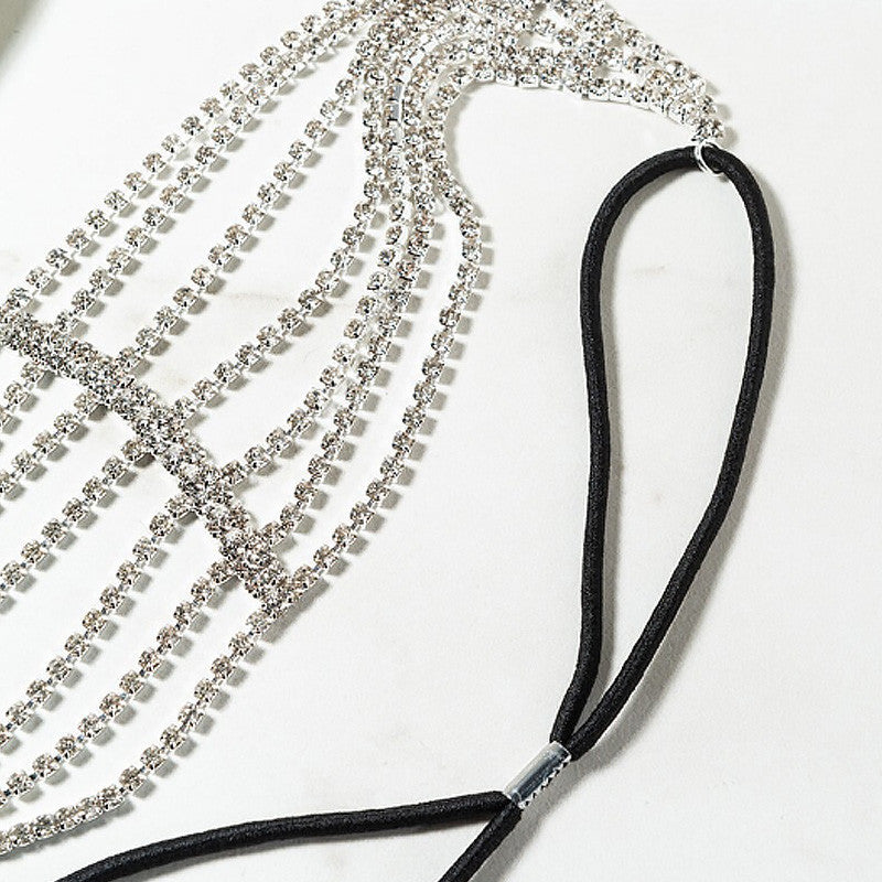 Elastic Multi Layered Rhinestone Hair Band