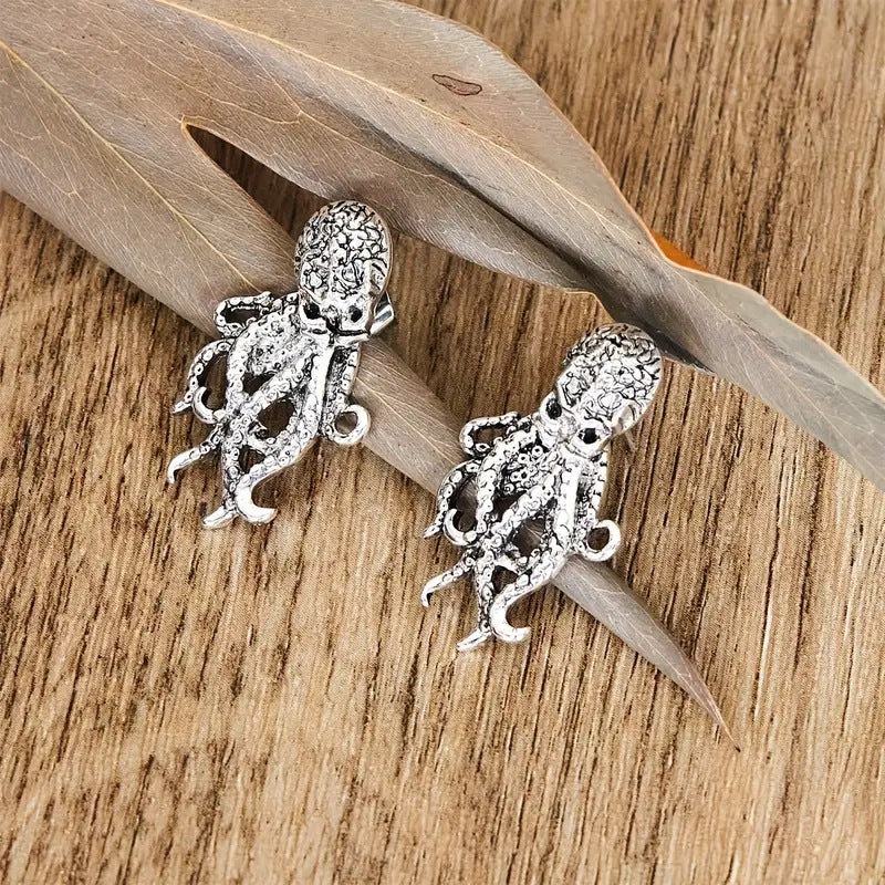 Retro Octopus Wearable Stud Earrings