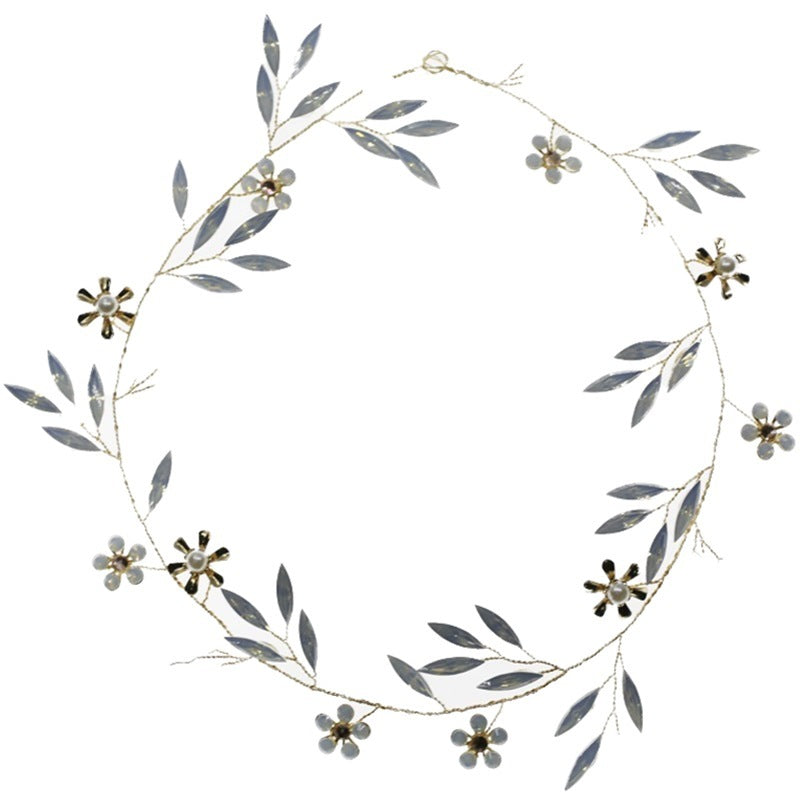 Pearl Copper Flower Golden Self-directed Hairband