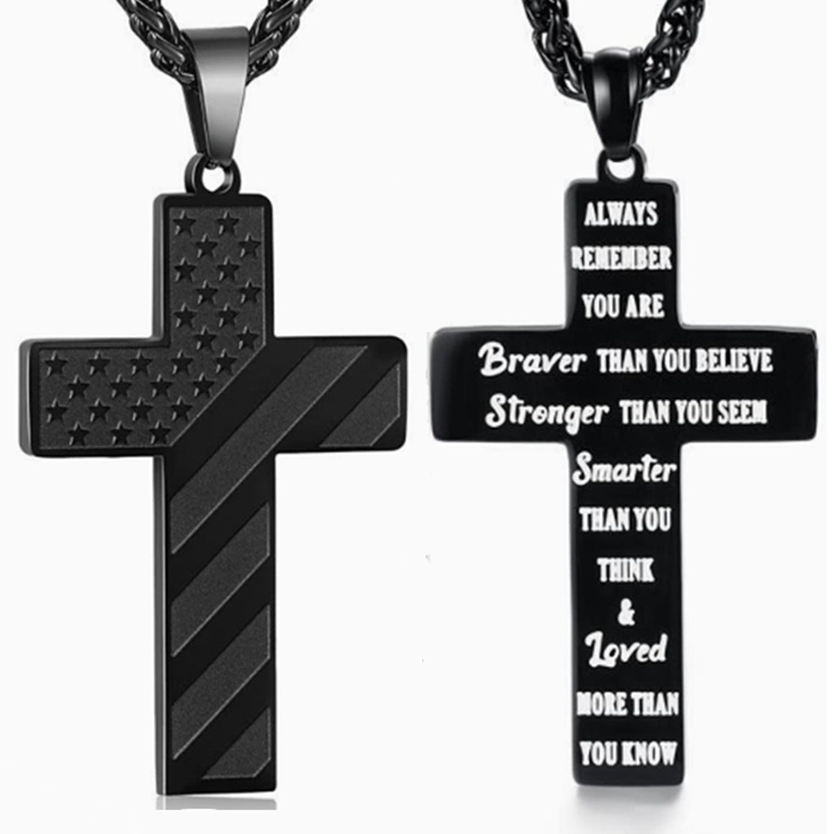 Cross Flag Necklace Letters High Sense Hip Hop