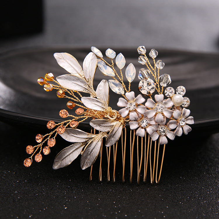 Handmade Gold Leaf Hair Comb