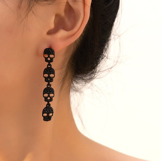 Fashion Exaggerated Halloween Skull Dark Earrings