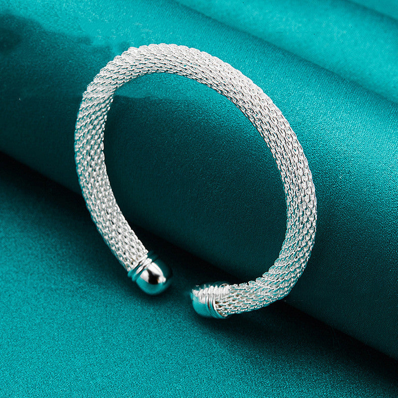 Silver Woven Mesh Bracelet