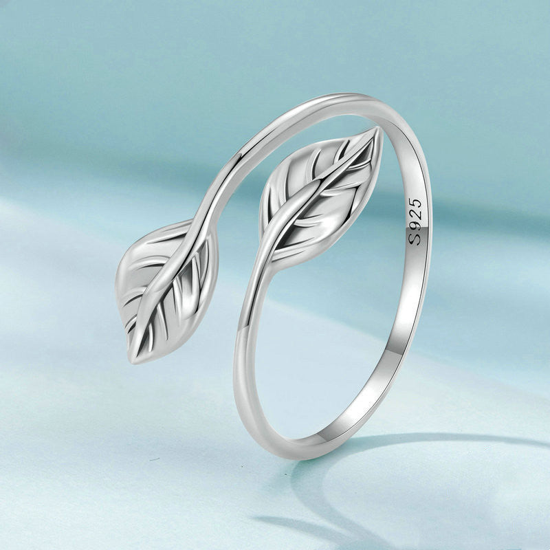 Sterling sliver leaf ring