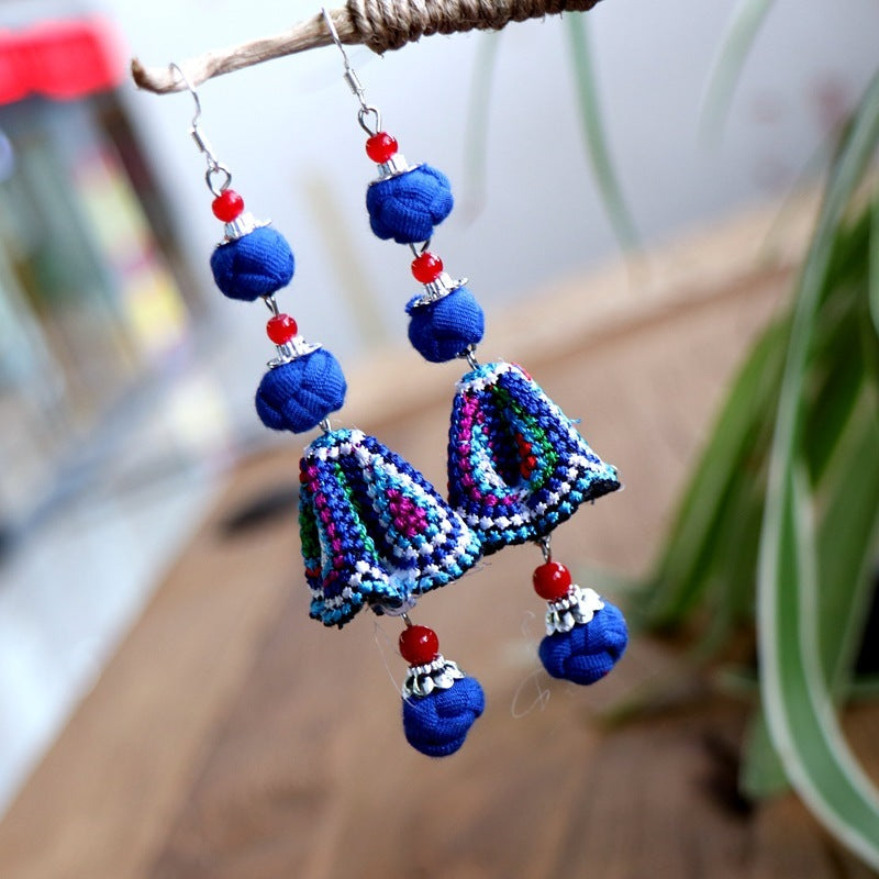 Ethnic Style Chinese Frog Fabric Earrings