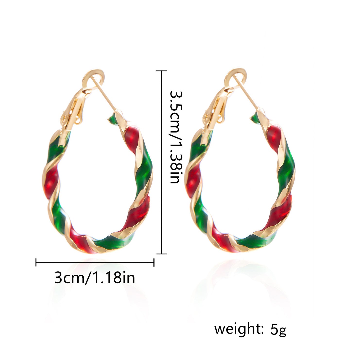 Christmas Colorful Spiral Geometric Earrings