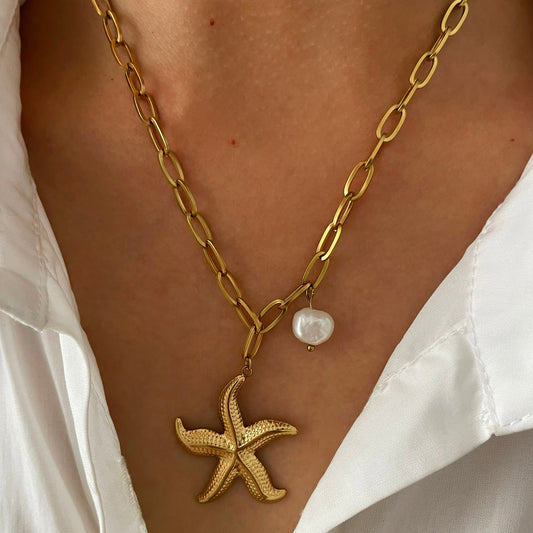 Ocean Wind Series Starfish Pendant Necklace