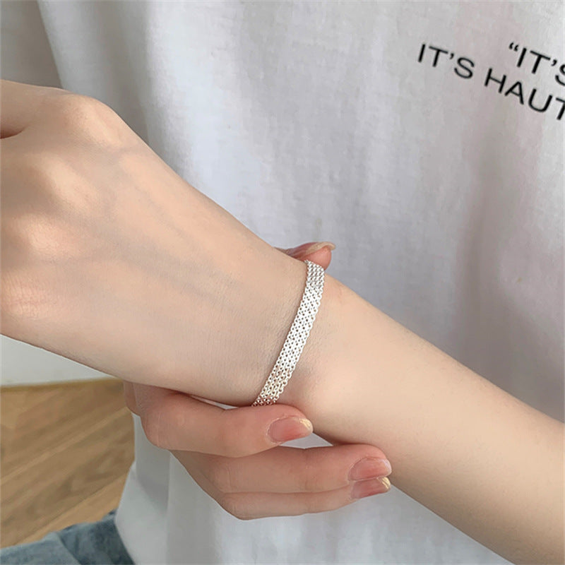 Women's 925 Sterling Silver Vintage Weave Bracelet