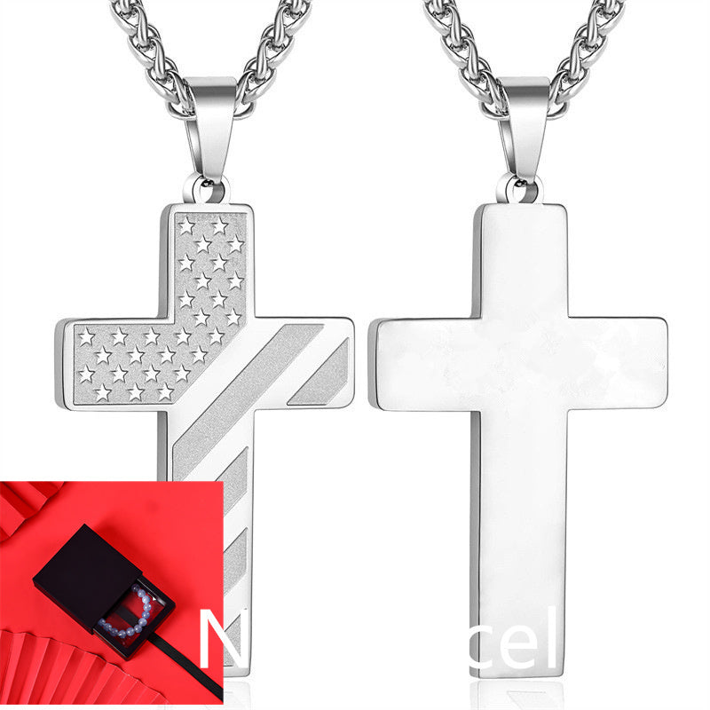 Cross Flag Necklace Letters High Sense Hip Hop