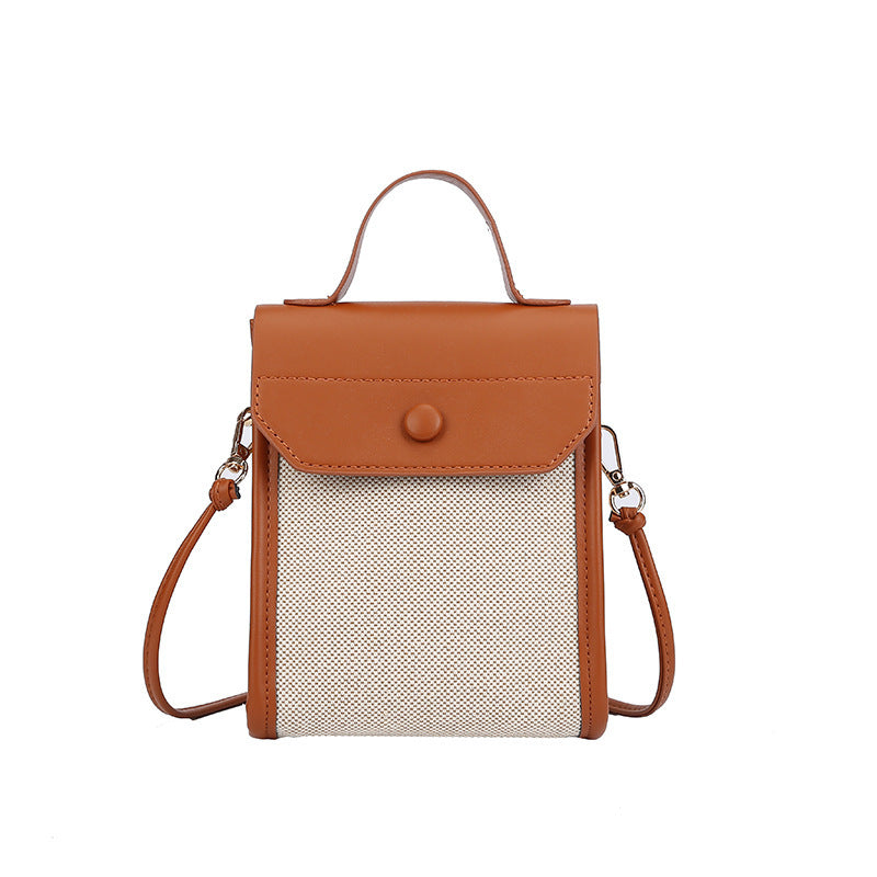 Simple Small Square Colorblock Shoulder Messenger Bag