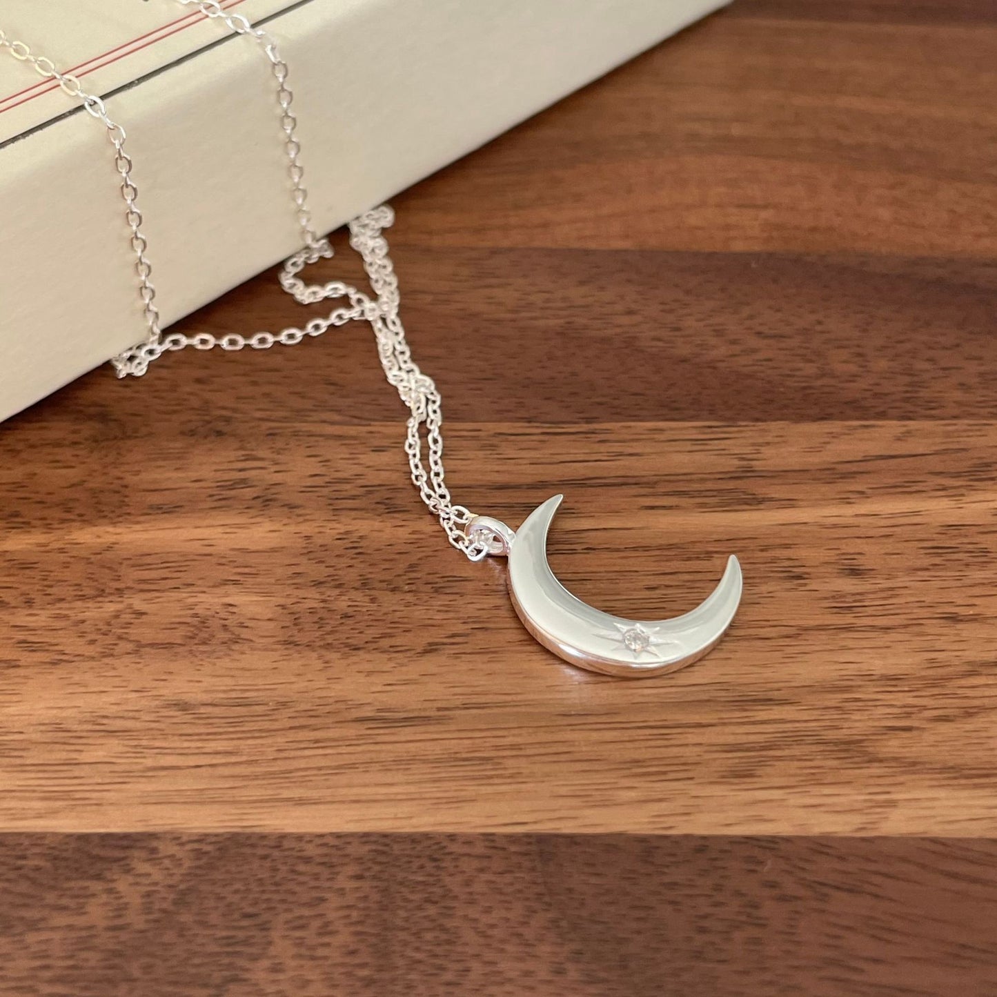 925 Sterling Silver Moon Necklace