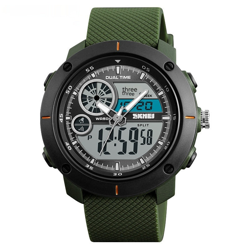 Waterproof Double Display Sports Chronograph Electronic Watch