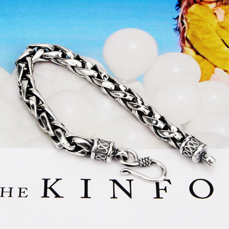 S925 Sterling Silver Retro Domineering Handcraft Bracelet