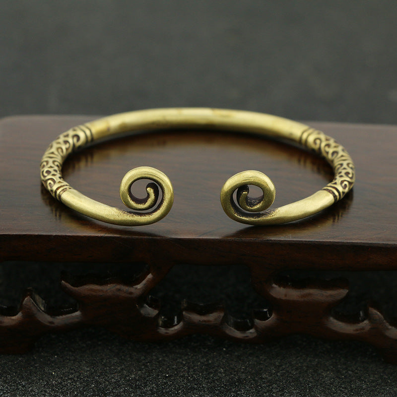 Pure Handmade Brass Tight Hoop Bracelet