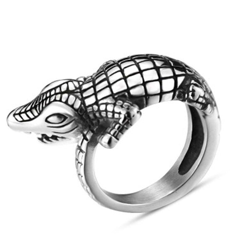 Realistic Domineering Male Crocodile Ring