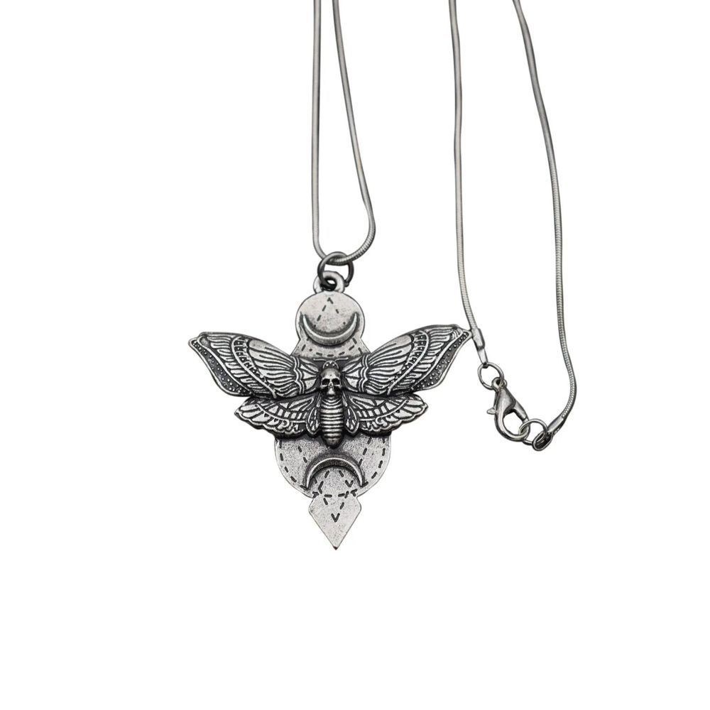 Gothic Style Death Moth Necklace