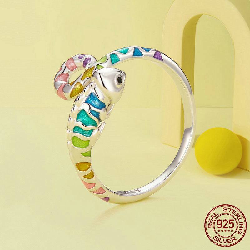 Sterling Silver Chameleon Ring Adjustable