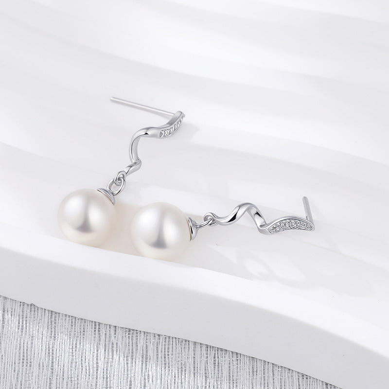 Summer Hot Pattern Spiral Pearl Stud Earrings For Women