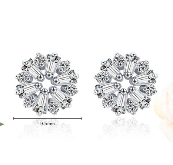 S925 Silver Flower Stud Earrings