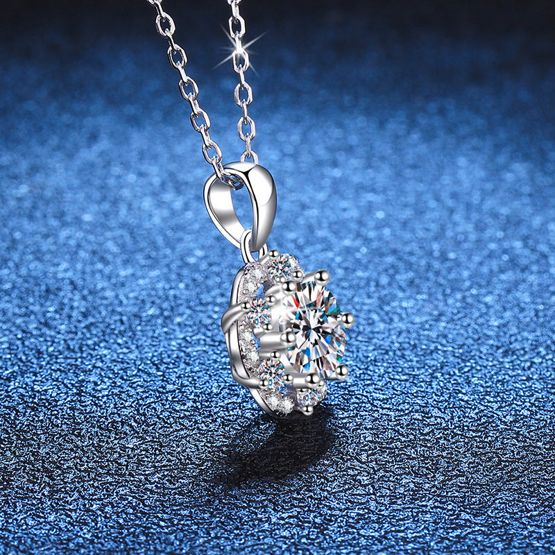 S925 Sterling Silver Pendant Moissanite Necklace