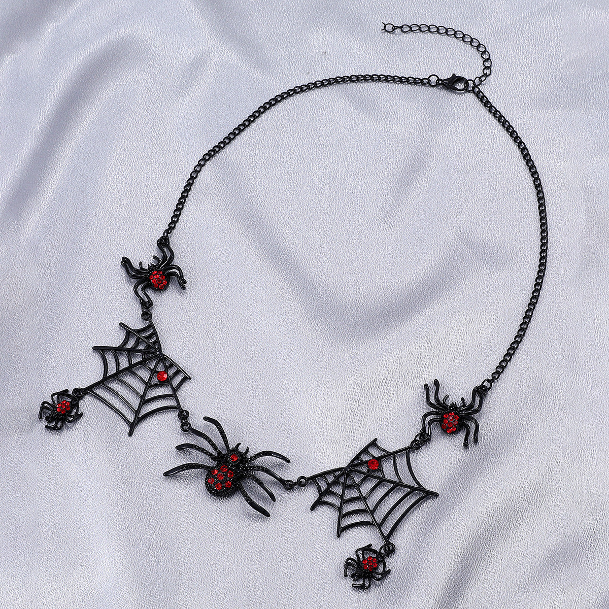 Halloween Spider And Spider Web Necklace