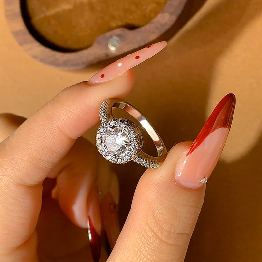 Round Zircon Wedding Ring