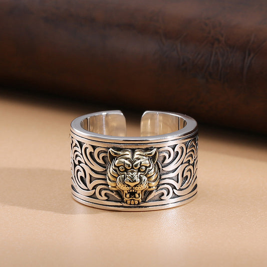 925 Thai Silver Tiger Open Ring