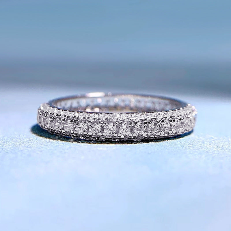 S925 Silver Zircon Full Diamond Ring