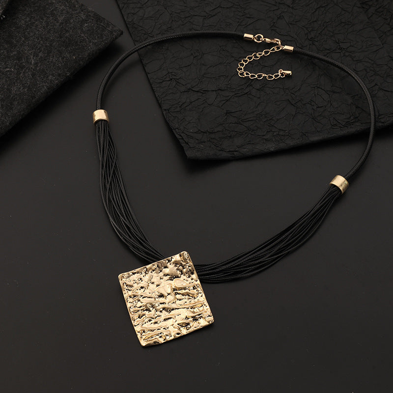 Simple Women's Metal Square Pendant