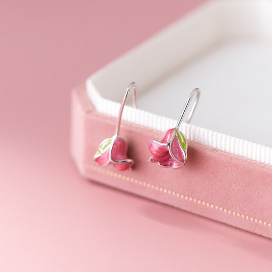 Gentle Drip Glazed Blooming Epoxy Tulip Earrings