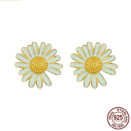 Spring Cream Green Stud Earrings
