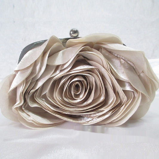Women's Satin Flower Clutch