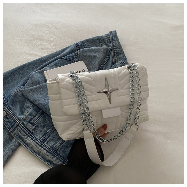 Casual Embroidery Thread Color Diamond Texture Crossbody Shoulder Underarm Bag