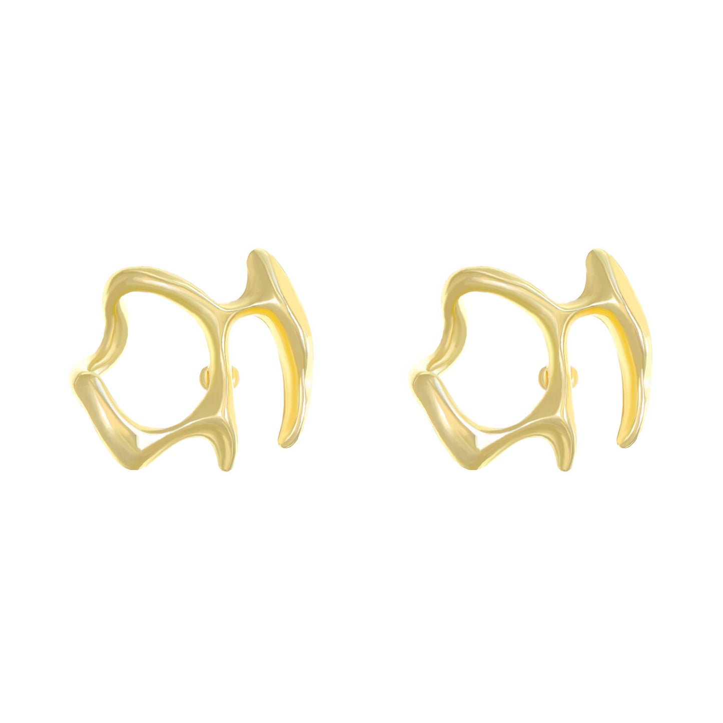 Cold Wind Irregular Liquid Hollow Ear Stud Earrings