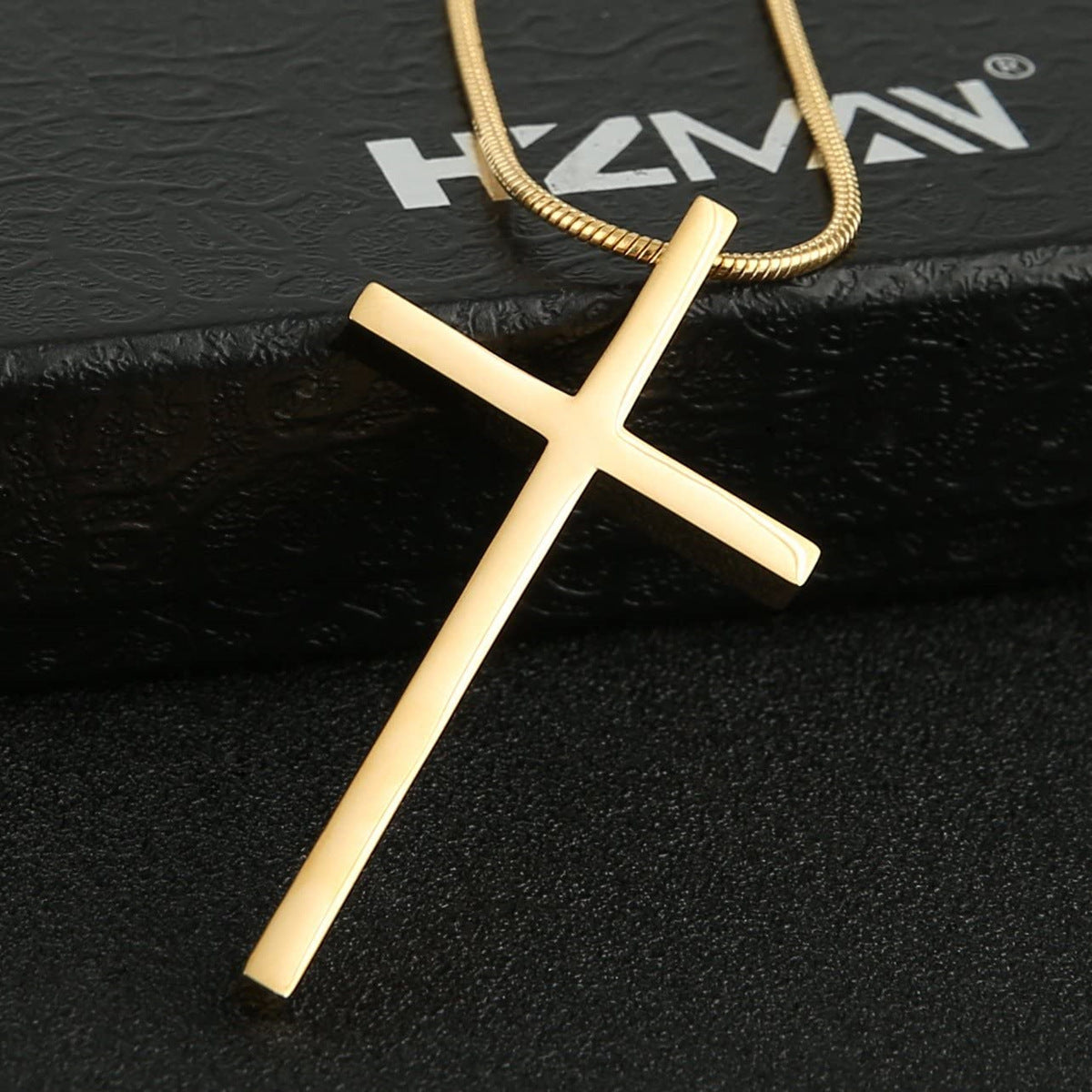Personalized Men's Cross Pendant Snake Bones Chain Stainless Steel Necklace