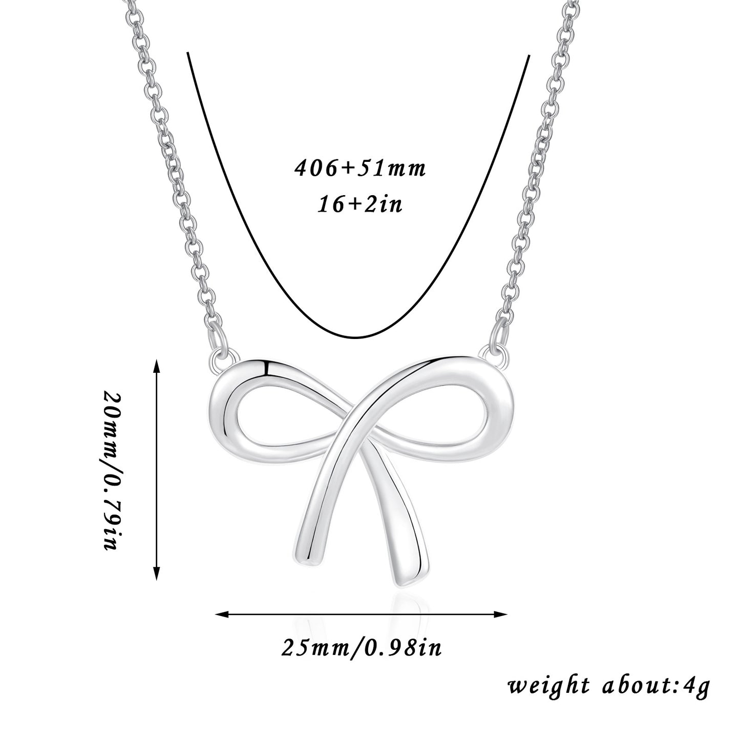 Bow Simple Temperamental Minority Design High-grade Necklace