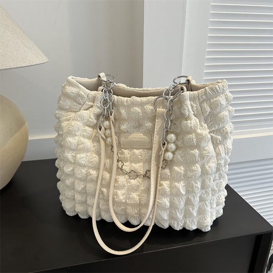 Simple Pleated Shoulder Bag