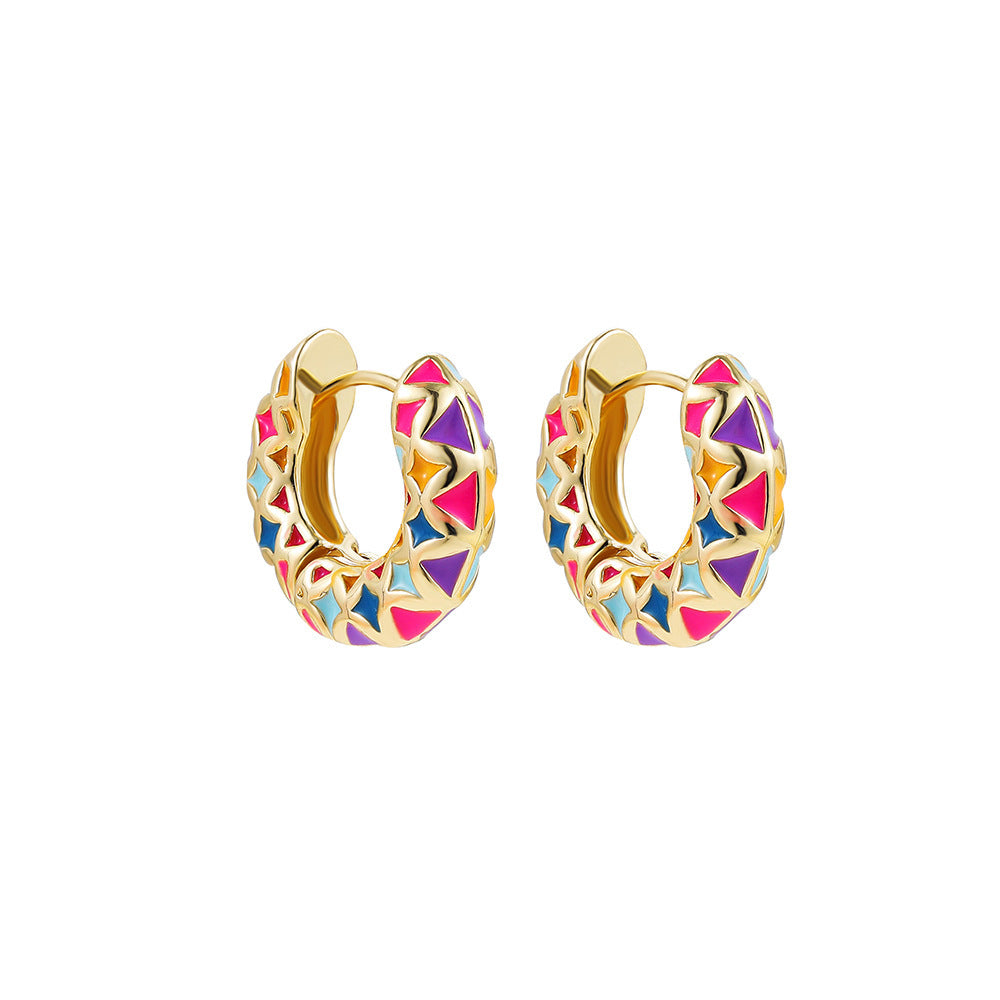 Cute Multi color hoop Earrings