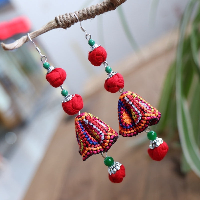 Ethnic Style Chinese Frog Fabric Earrings