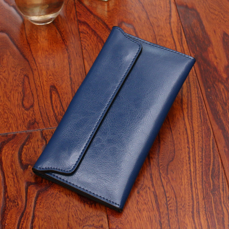 Leather Buckle Simple Business Cowhide Thin Wallet