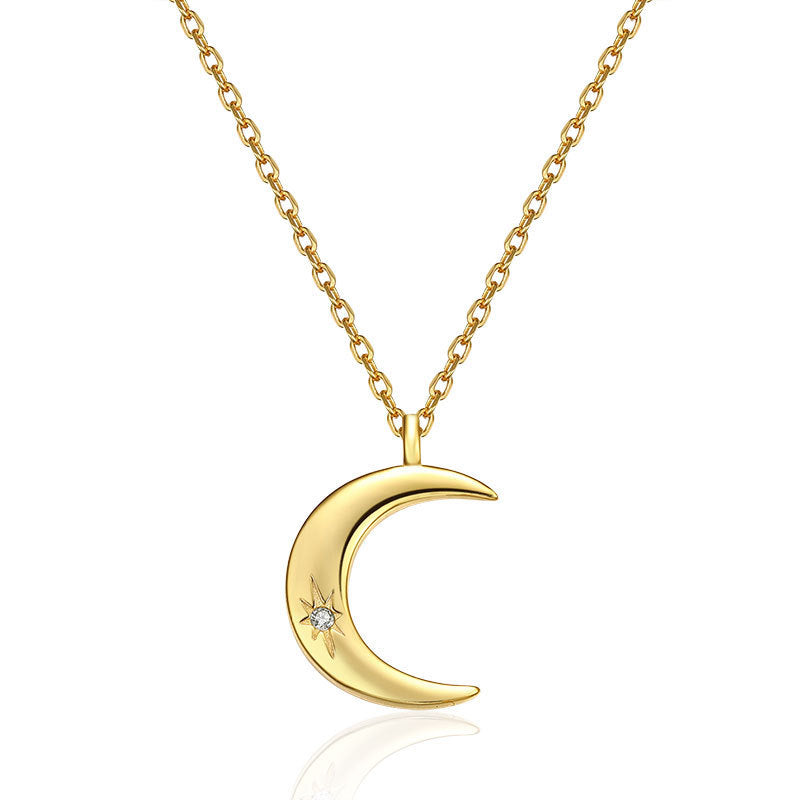 925 Sterling Silver Moon Necklace