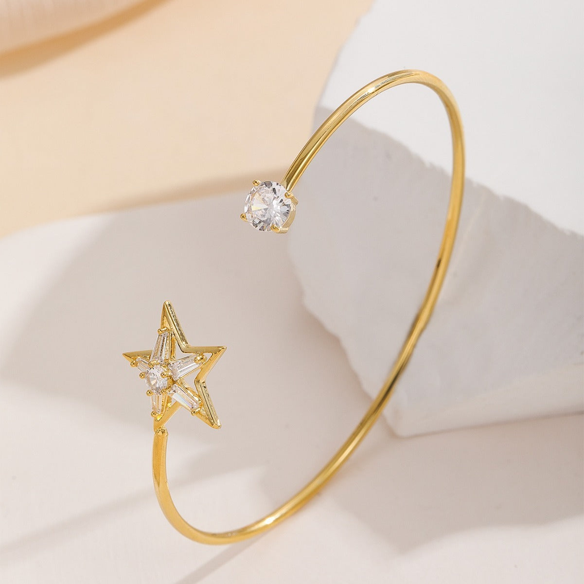 Women's Bracelet Five-pointed Star Copper Inlaid Zircon