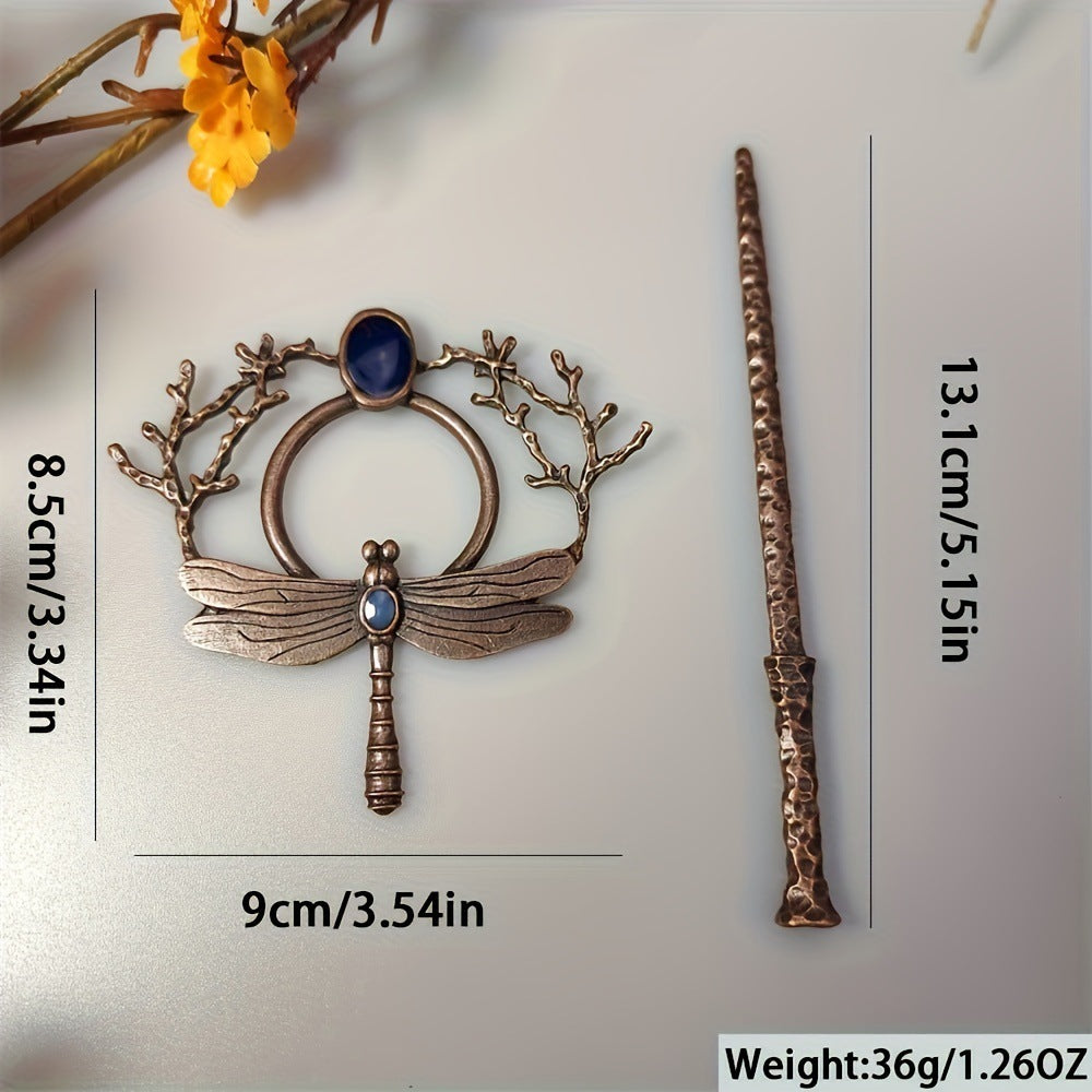 Dragonfly Branch Gem Hairpin