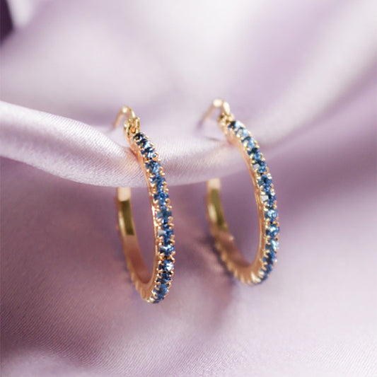 Finely Inlaid Hoop Earrings