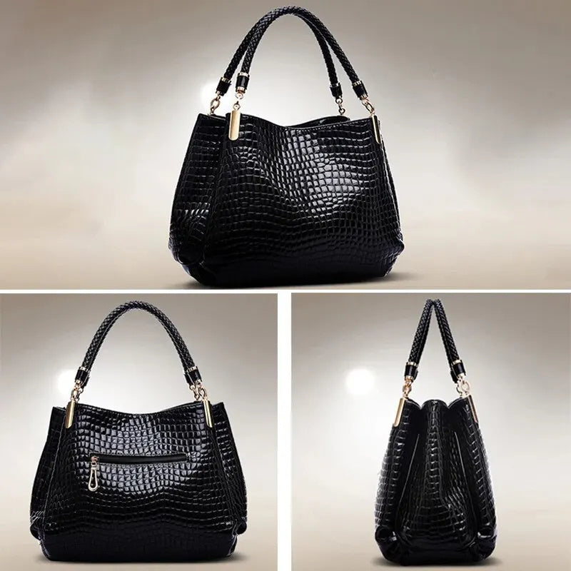 Crocodile Print Bright Face Handbag