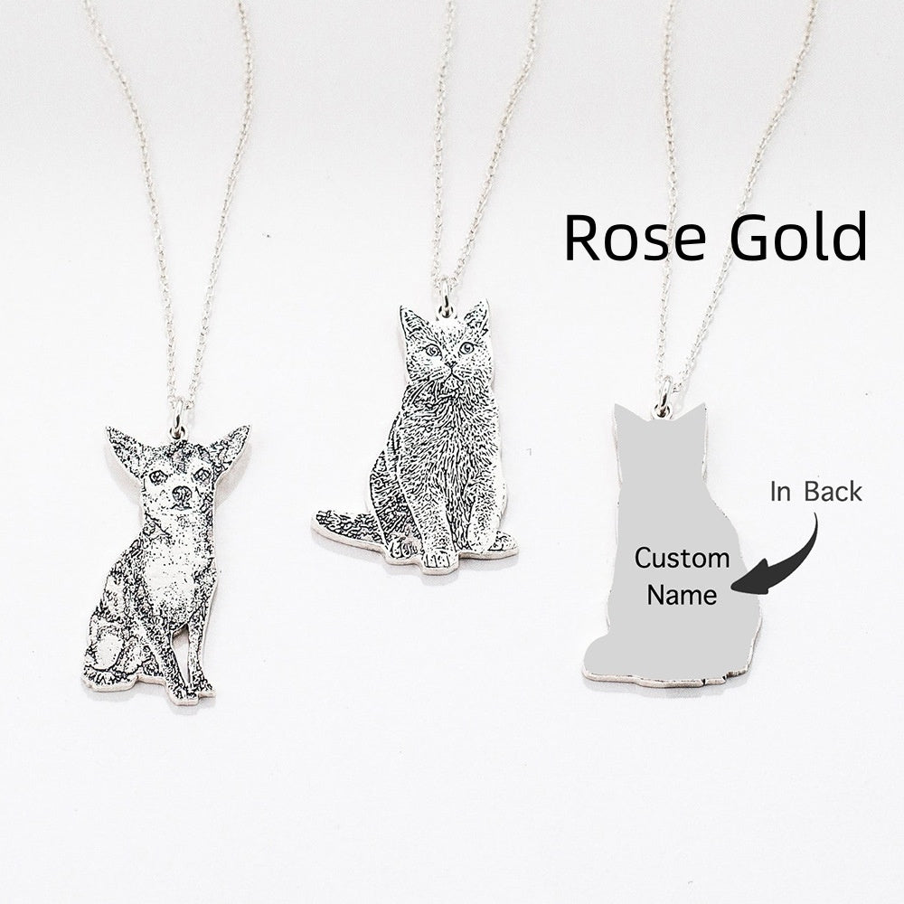 Creative Stainless Steel Character Pet Necklace