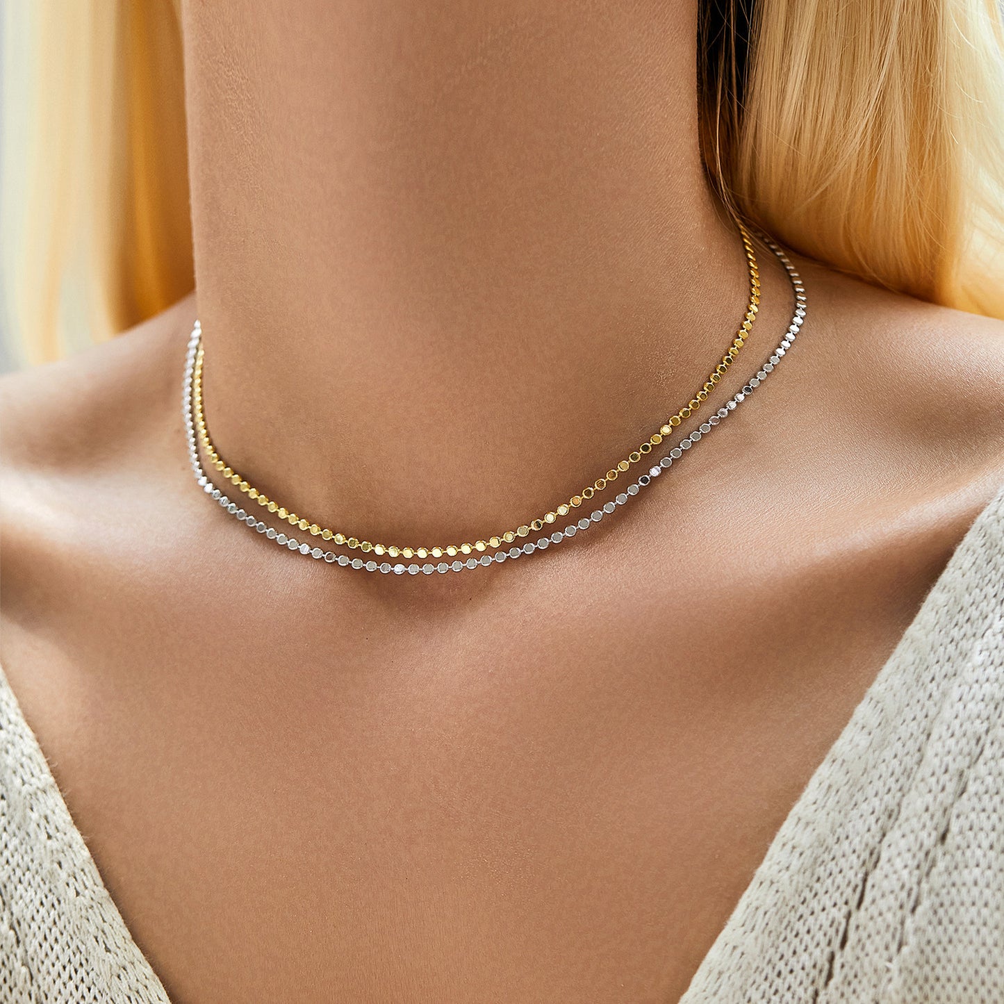 S925 Sterling Silver Minority Simple Choker Necklace