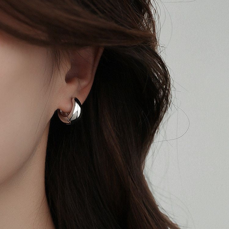 Simple Trendy Versatile Titanium Steel Earrings